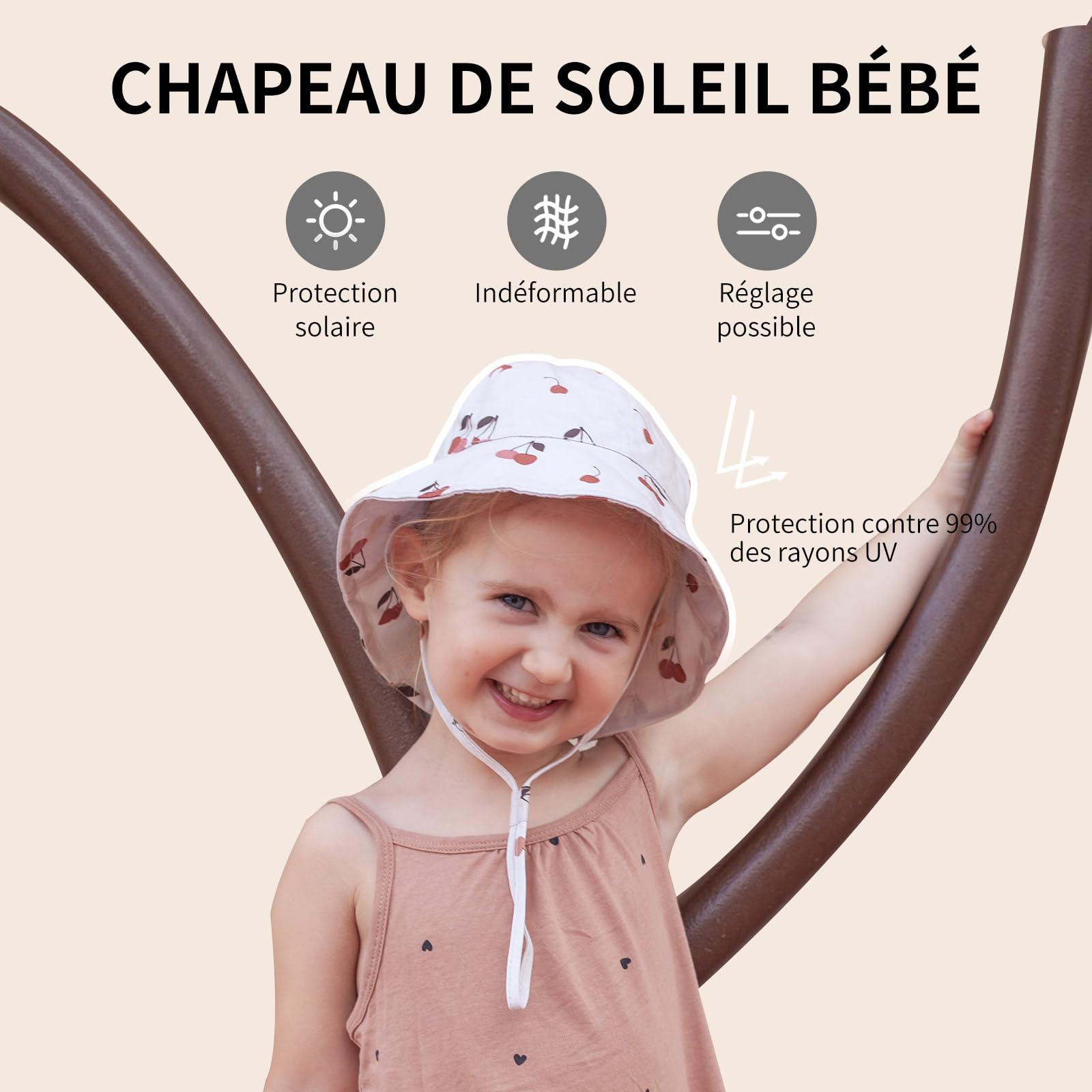 coolable Cappello da Sole per Bambini Pieghevole e Regolabile, Cappello a Secchiello Estivo con Ampio Bordo, Protezione UV UPF 50+ per Neonati e Bambini