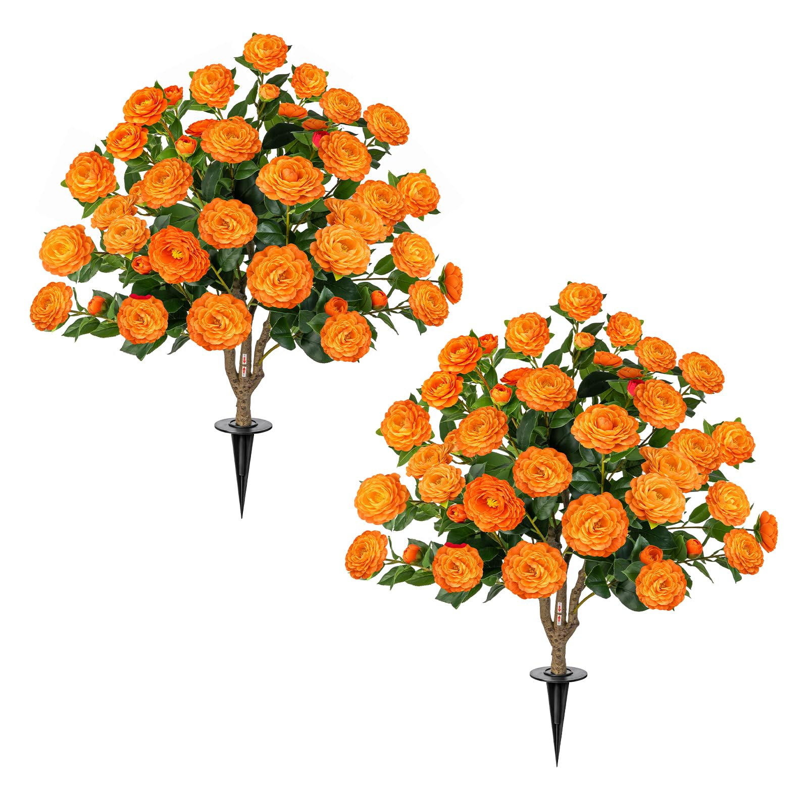Photo 1 of ** SIMILAR IMAGE***UFEH 2 Pack 3FT Artificial Camellia Tree with Ground Spike, Full Bloom Fake Camellia Plant Outdoor, Dense Flower Artificial Trees for Front Porch Decor, Patio Garden Yard Decorations, White