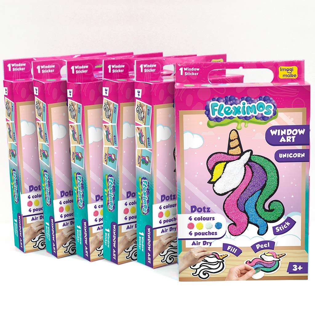 ImagimakeClay Stickers: Unicorn | Art & Craft - Pack of 6 | Create Unique DIY Sticker Using Air Dry Clay | No Mess, Travel-Friendly | Return Gifts for Birthday for Kids Ages 3,4,5,6,7,8, multi color