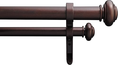 Miniatura 4 de Deco Window Varillas de cortina dobles de 72 a 144 pulgadas con bola acrílica, poste de acero inoxidable resistente para girar y bloquear, diámetro