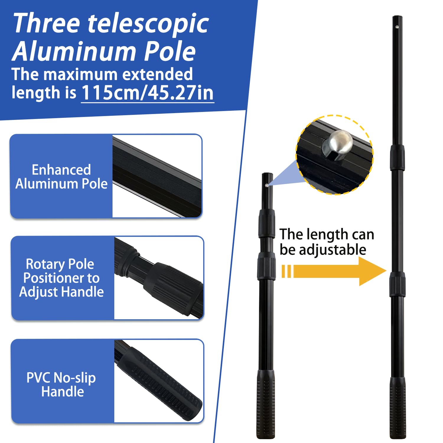 adjustable length fishing net Amazon.com : SEASPRO Black Telescoping Fishing Net Aluminum Alloy Rubber Fish  Net