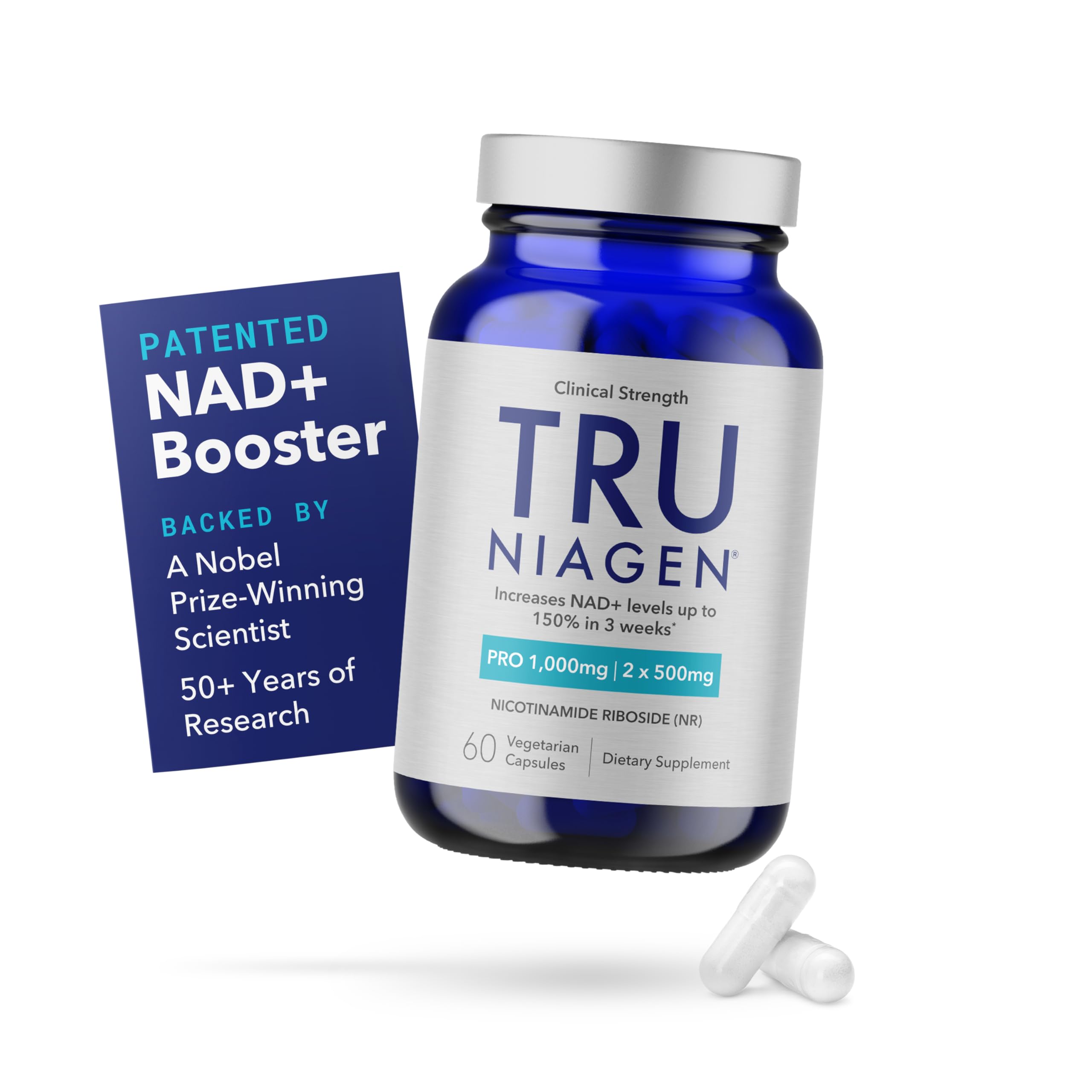 TRU NIAGEN PRO NAD+ ビタミンB3 ブースターニコチンアミドリボシド1,000mg (500mg x 60錠) 1ヶ月分