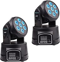 Vista 1 de BETOPPER Luces para DJ, cabeza móvil, 7 x 8 W RGBW activada por sonido, iluminación DMX, luces de cabeza móvil para escenario, fiesta, vivo, DJ