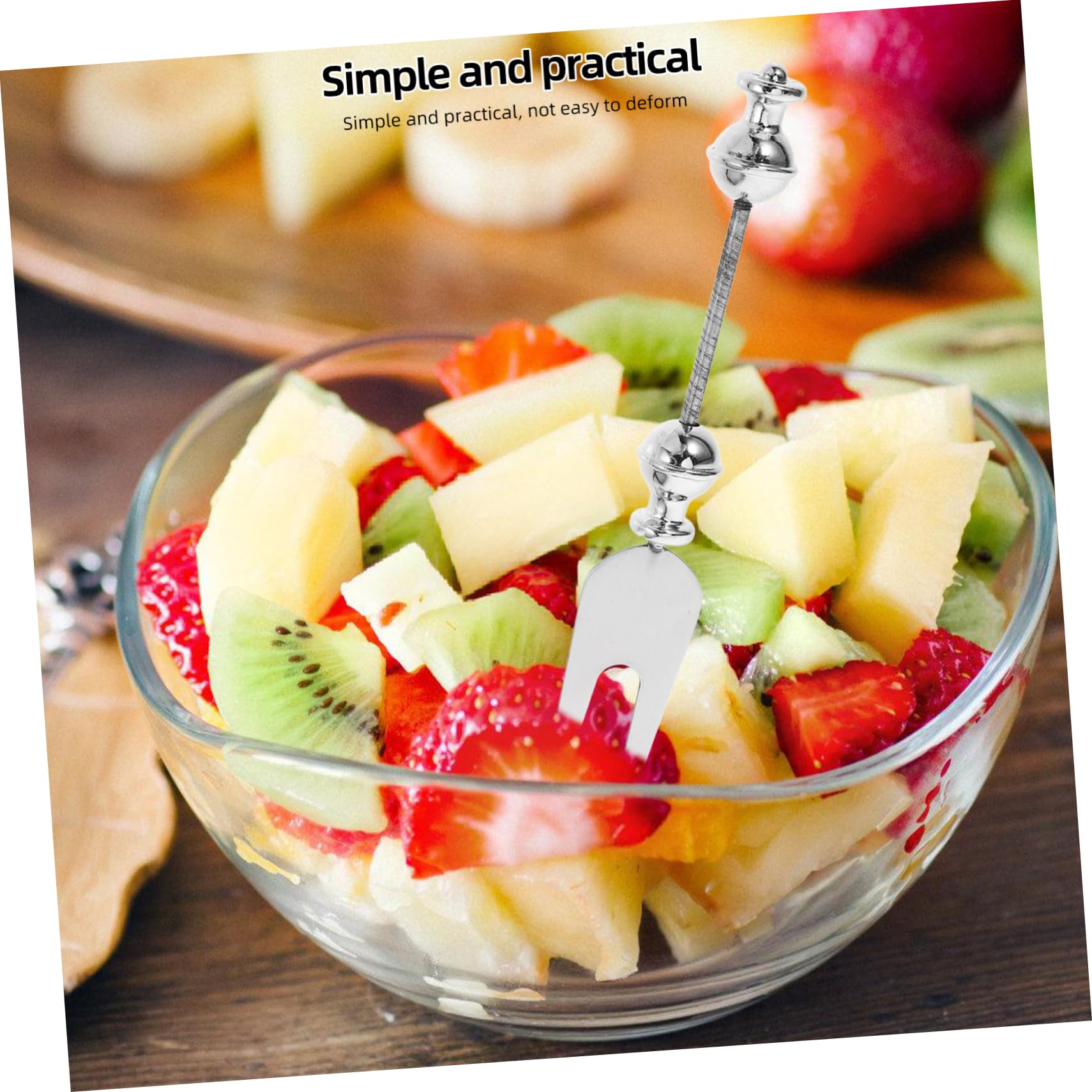 MUSISALY Unique Beadable Forks Stainless Steel Appetizer Skewers Elegant Tableware