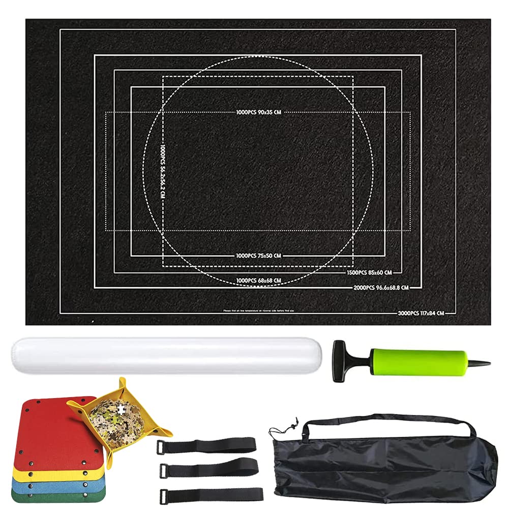 LUPATDY Alfombra de puzle de tela no tejida, base para puzles, rollo de rompecabezas, rollo de almacenamiento, alfombra para hasta 3000 piezas, accesorios prácticos para guardar puzles