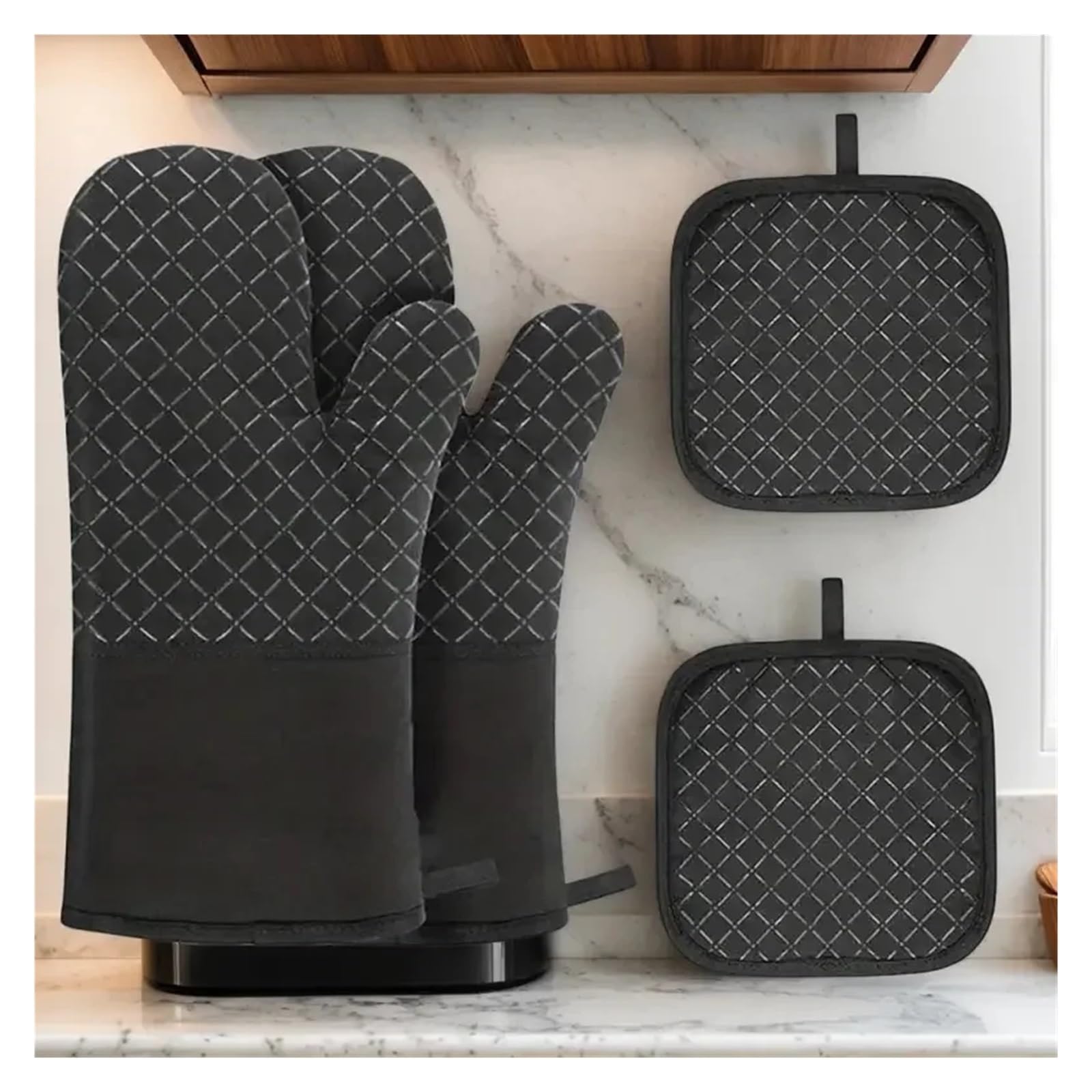 Ensemble de 2 pièces Gants isolés en Pur Coton, Chaleur du Four Cuisson