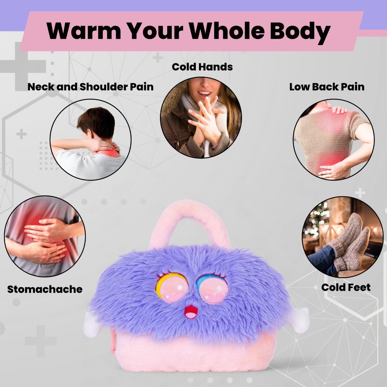 FYCAN Hot Water Bag & Rubber Bottle with Soft Cover for Pain Relief Ideal for Neck,Hand Feet and Shoulder Muscle Aches & Great Hand Warmer Pain Relief and Heating Pad Menstrual Cramps,Hot And Cold Therapy 1