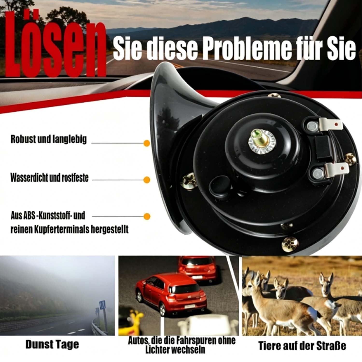 2 trombe a chiocciola da 300 dB, elettriche a chiocciola da 12 V, trombe super potenti, impermeabili, universali per auto, camion, moto, barche, nere