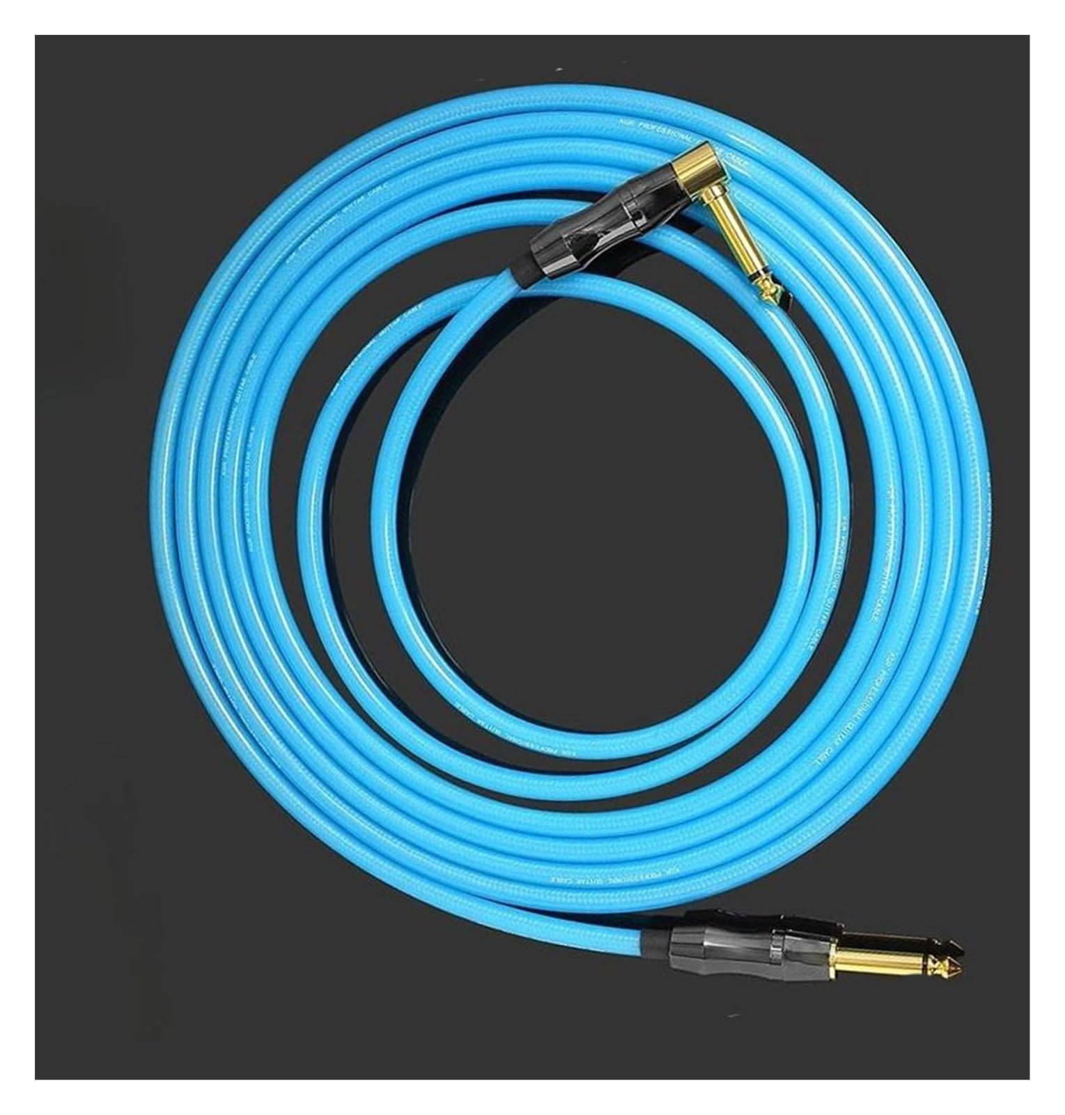 TSTS cable de audio de guitarra Cable De Para Guitarra Eléctrica Y Bajo Conector Recto A Ángulo Recto Protector De Reducción De Ruido Para Instrumentos Cable De Guitarra(Blue,300CM)