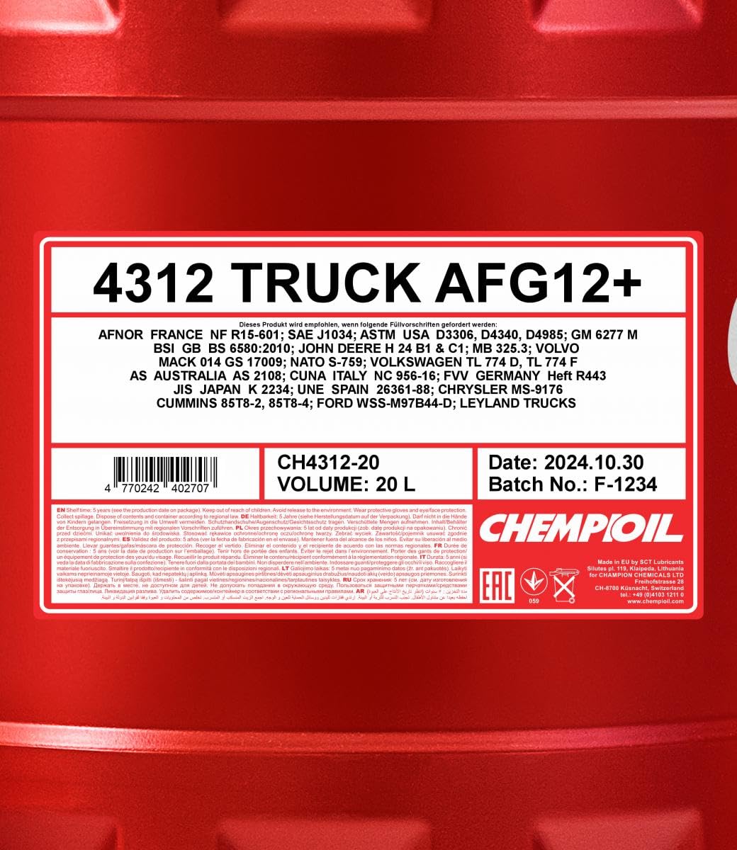 CH4312-20 Anticongelante 20L Rojo