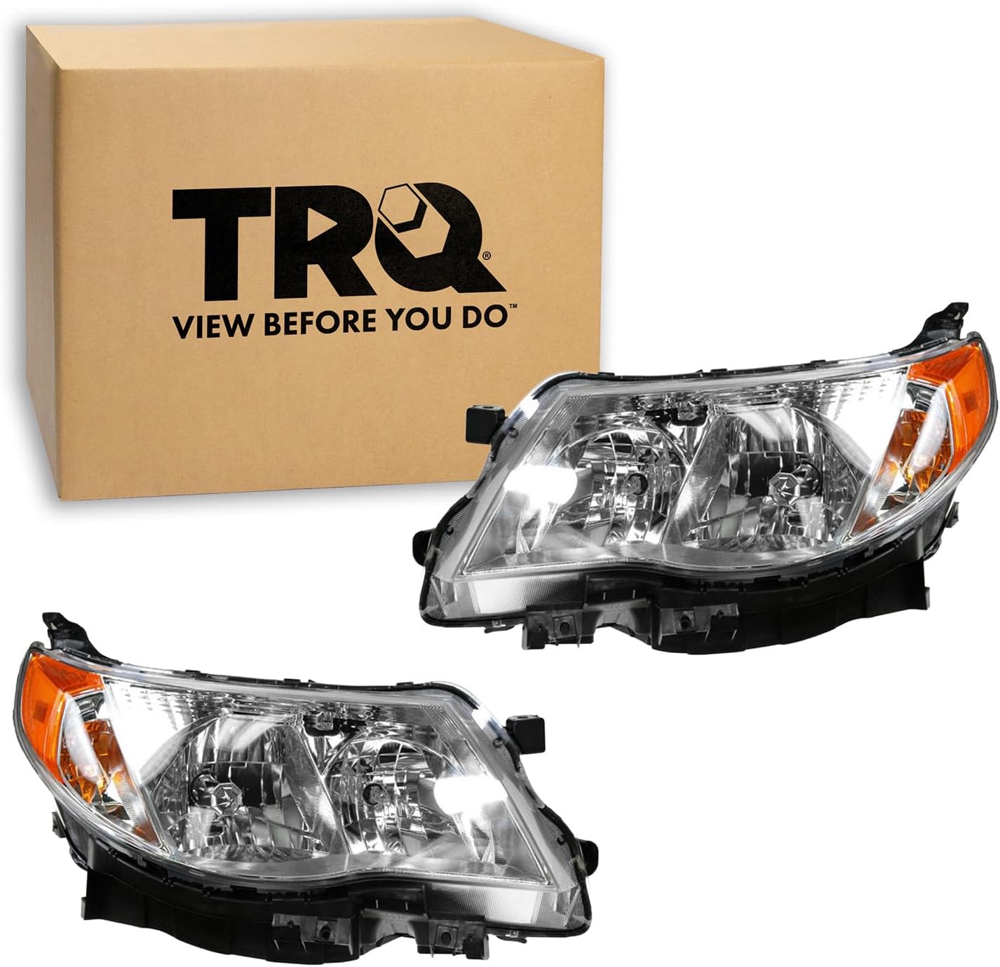 TRQ Headlight Assembly Set for 2009–2013 Subaru Forester