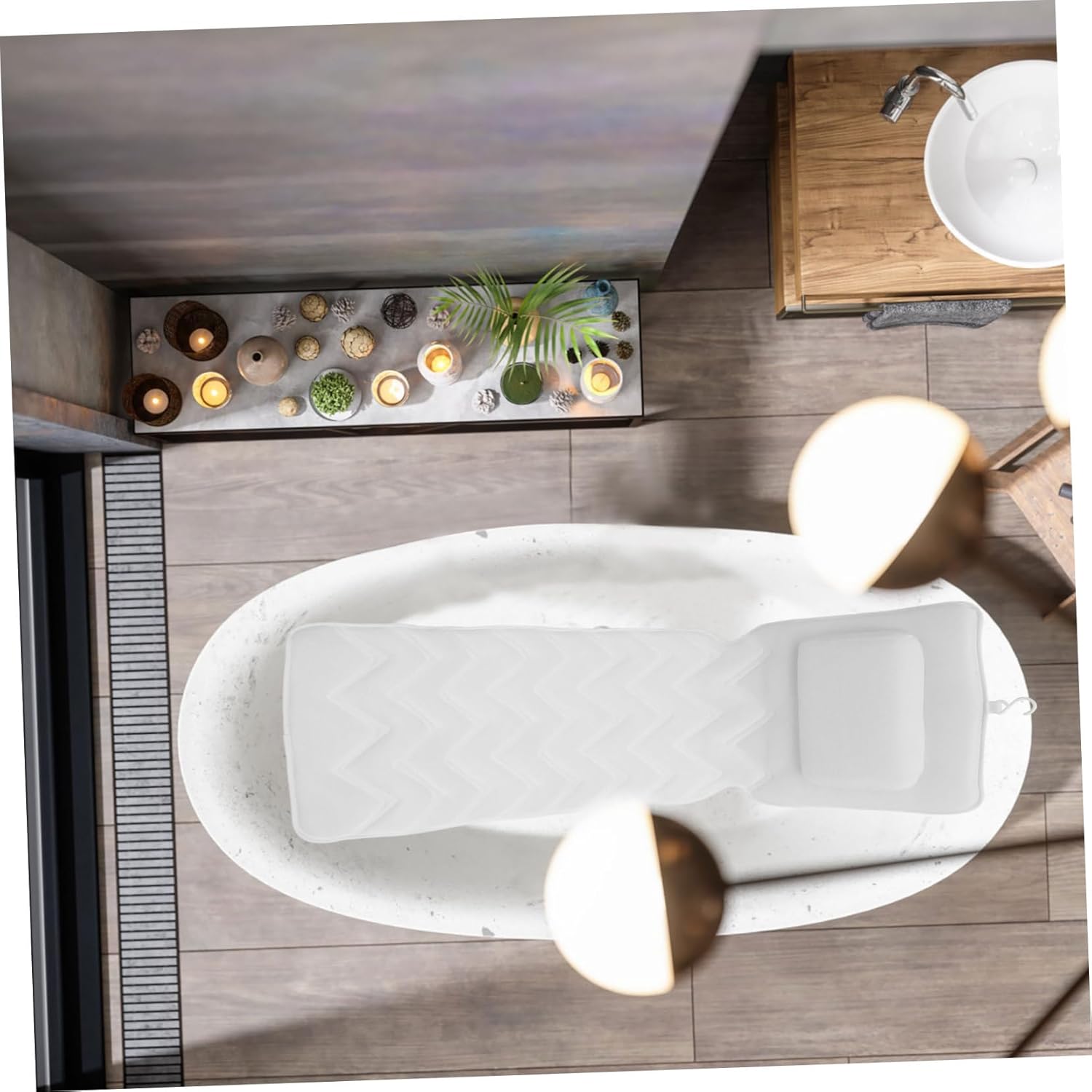 Bathroom Pillow Tub Head Supports Non-Slip Bathtub Mat Full Body Bath Pillow Head Neck Support