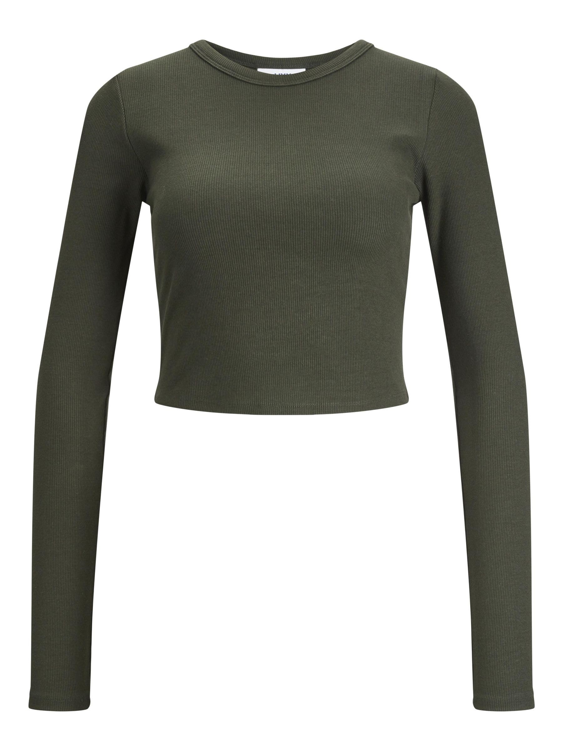 Jjxx Women's Rosin Jxfeline Str Ls Rib Tee Jrs Noos Top, Large