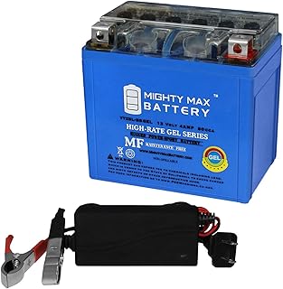 Mighty Max Battery YTX5L-BS GEL Battery for SR 50 Ditech Motorcycle + 12V 1AMP CHARGER