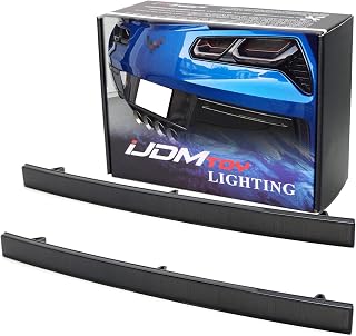 iJDMTOY Smoked Lens Rear Bumper Reflector Lenses Compatible with 2014-19 Chevrolet C7 Corvette, OE-Spec LH RH Assembly