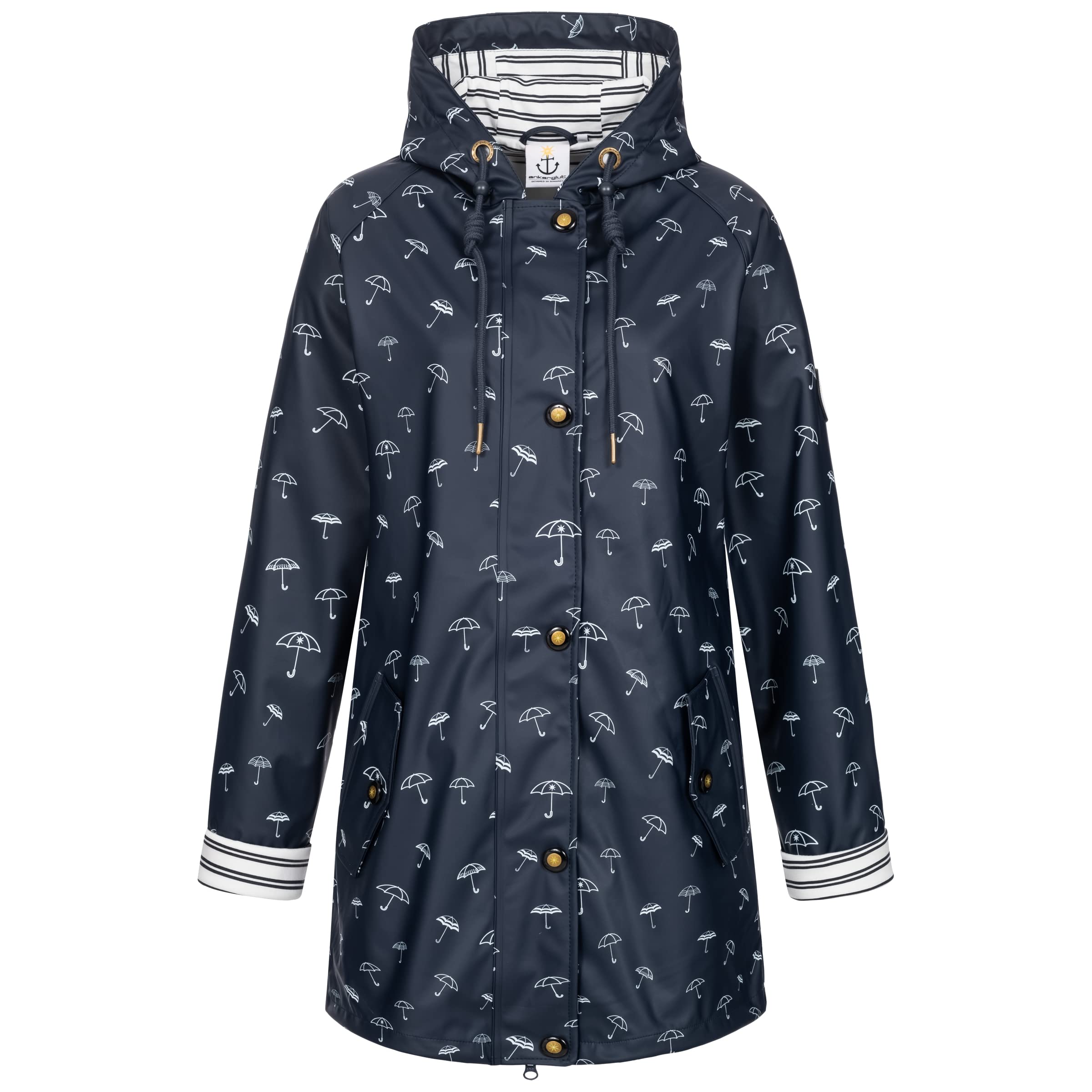 Chubasquero impermeable Ankerglut para mujer con capucha y forro térmico de entretiempo 8