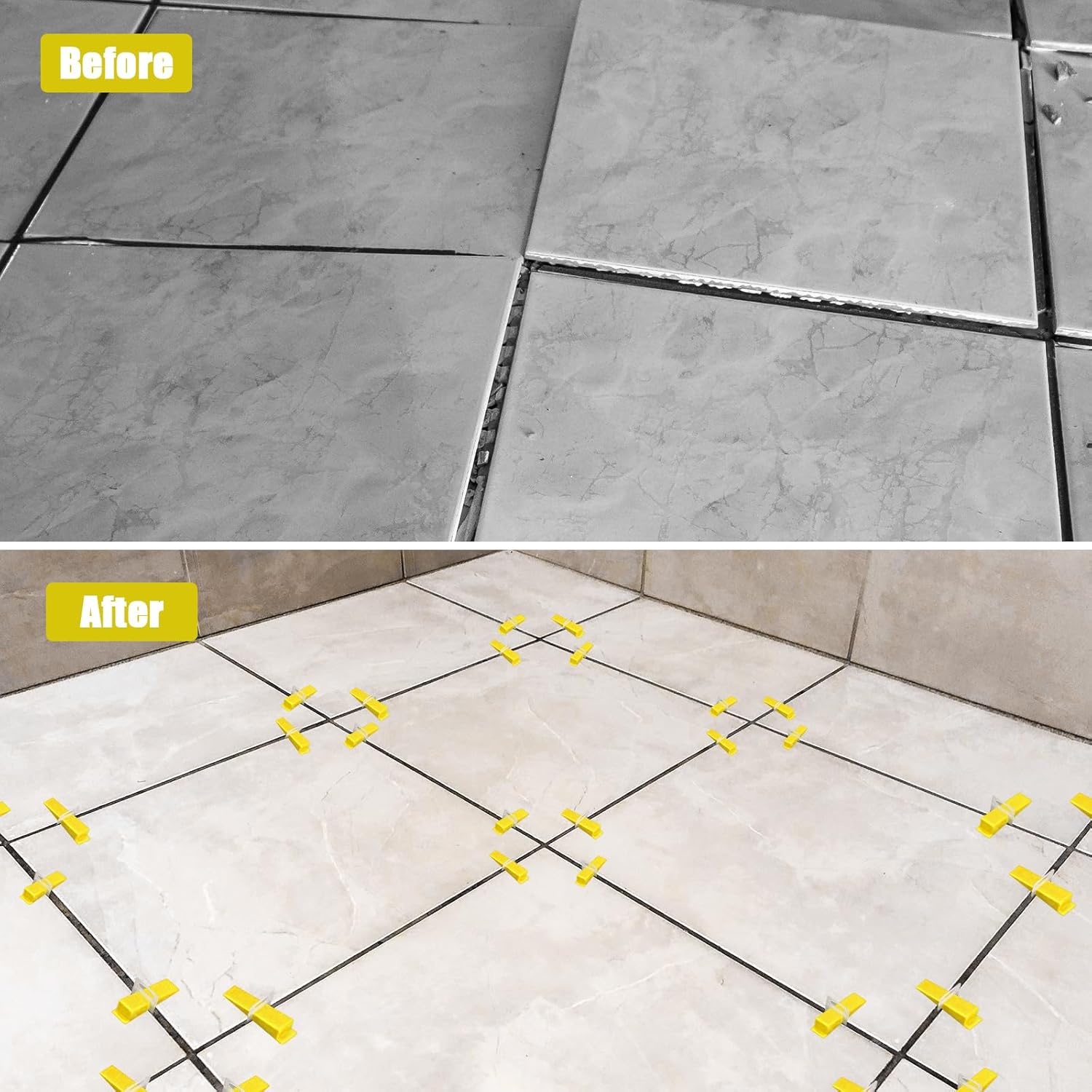 Tile Wedges 1000 Pieces with Tile Spacer for 1/8", 1/12", 1/16", 1/32" Spacers, Tools Leveling Wedges, Spacers Clips for Stone Installation