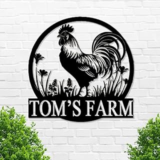 Personalized Chick House Metal Wall Art - Custom Farmer Name Sign - Farmhouse Home Decor - Thoughtful Farmer Present (A)