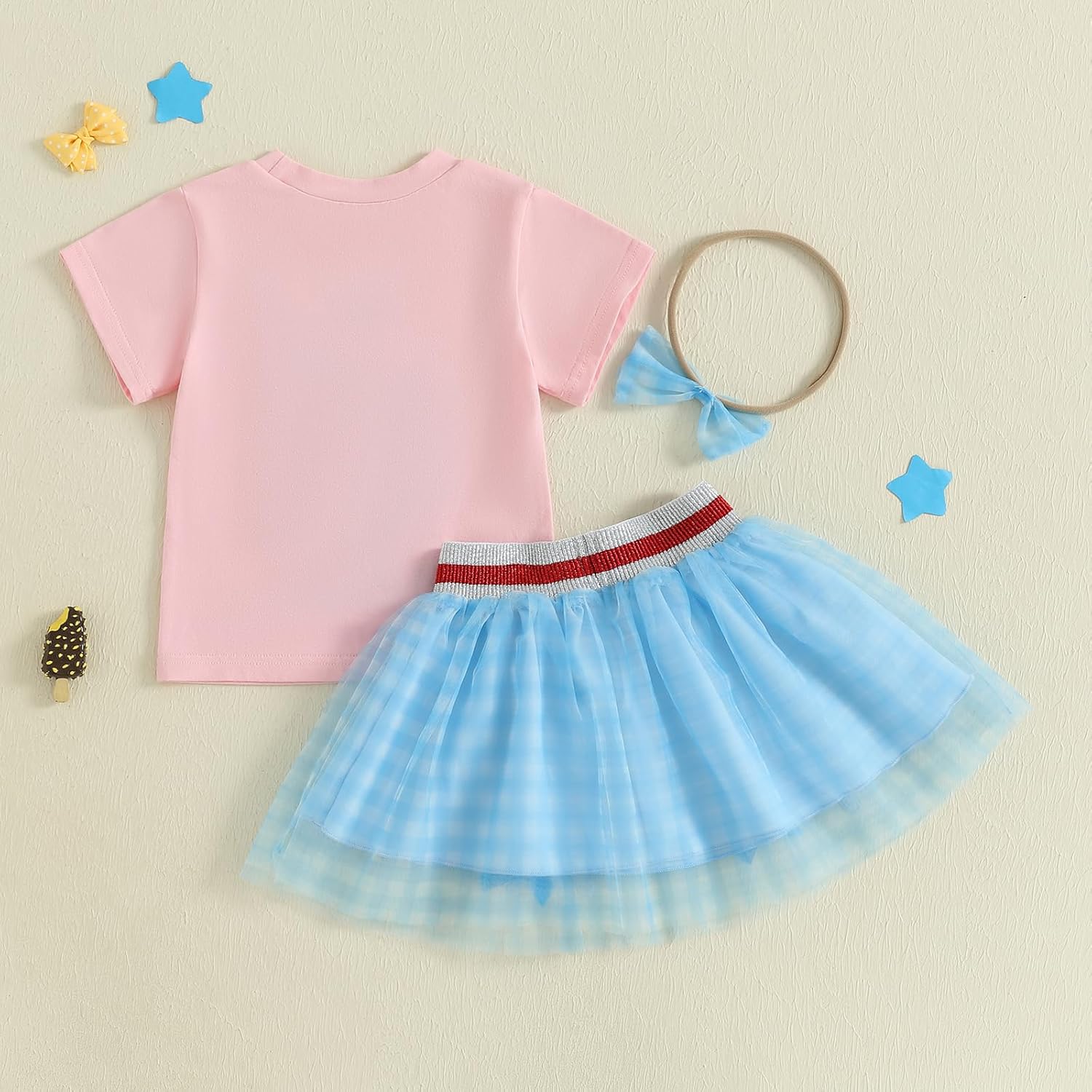 Toddler Baby Girl 4th Fourth of July Outfit USA Shirt Stars Memorial Tutu Skirt Set Little Girl Summer Clothes - Image 8