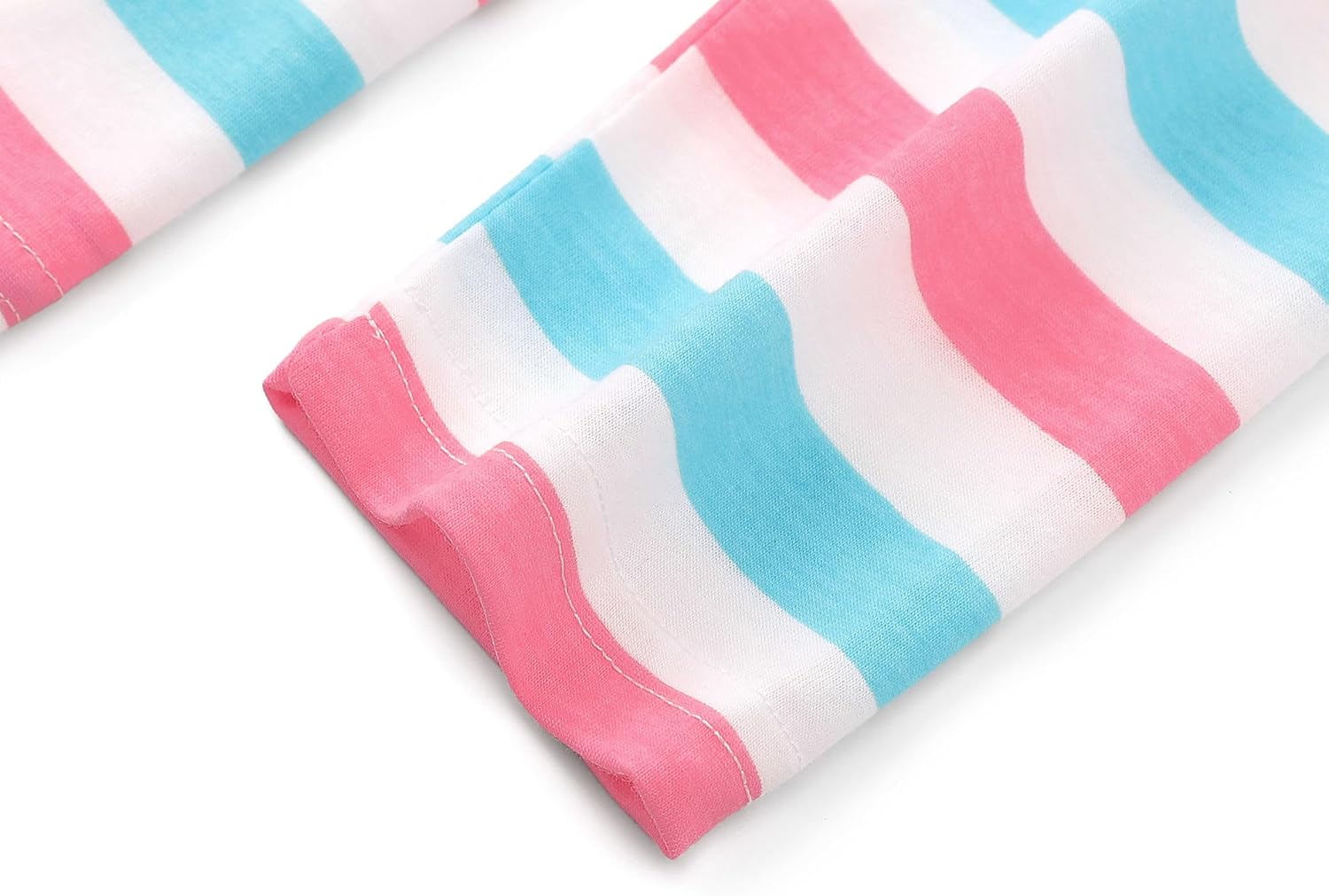 Cozchique Pajamas for Girls - Pink Wave Striped Long Sleeve PJ Set Ultra Soft Jammies Size 6-18 - Image 4
