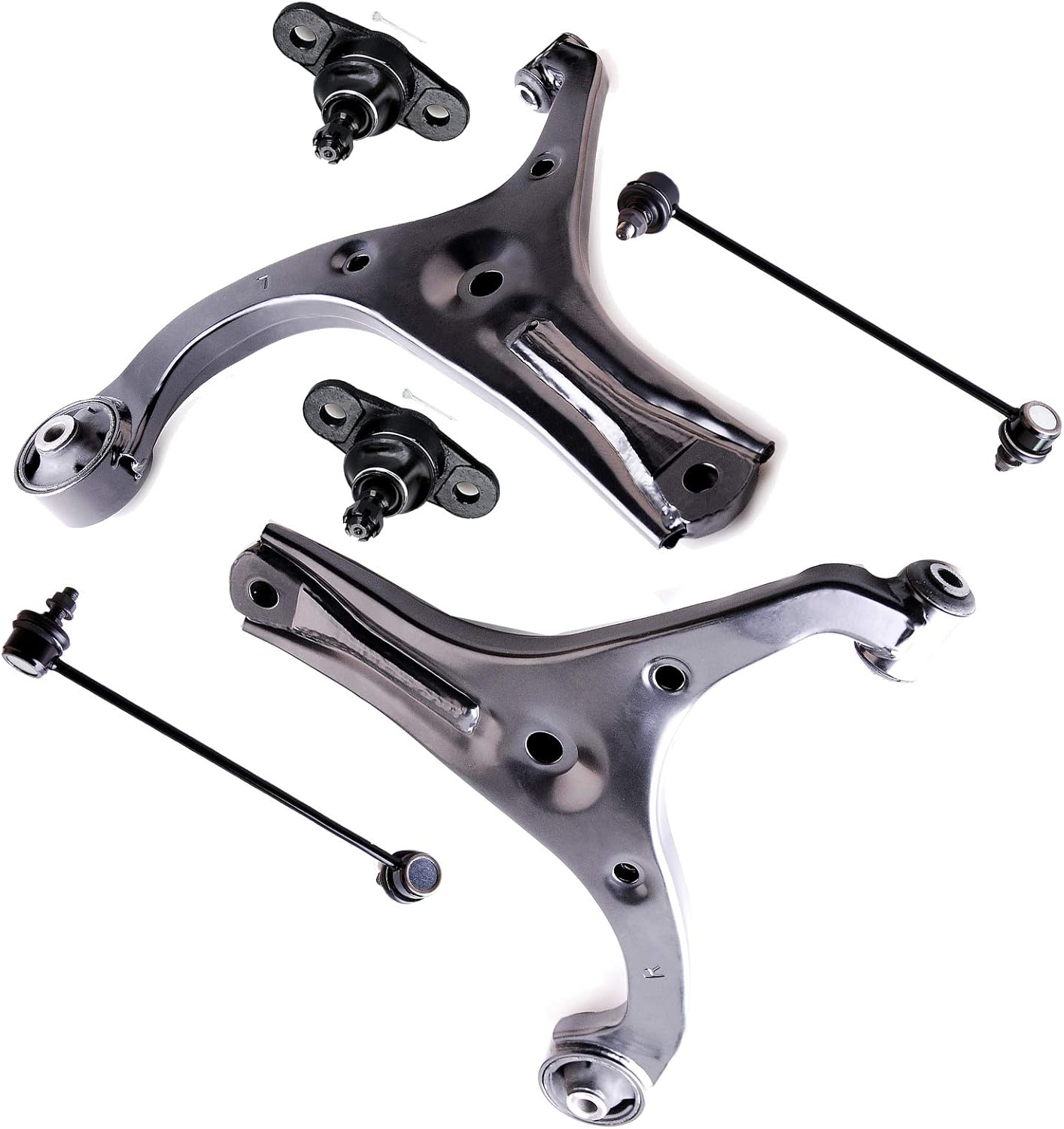 SCITOO 6pcs Suspension Kit Lower Control Arm Driver Side Lower Suspension Ball Joint Sway Bar End Link fit 2006-2011 for Hyundai Accent for Kia Rio Rio5 K80858