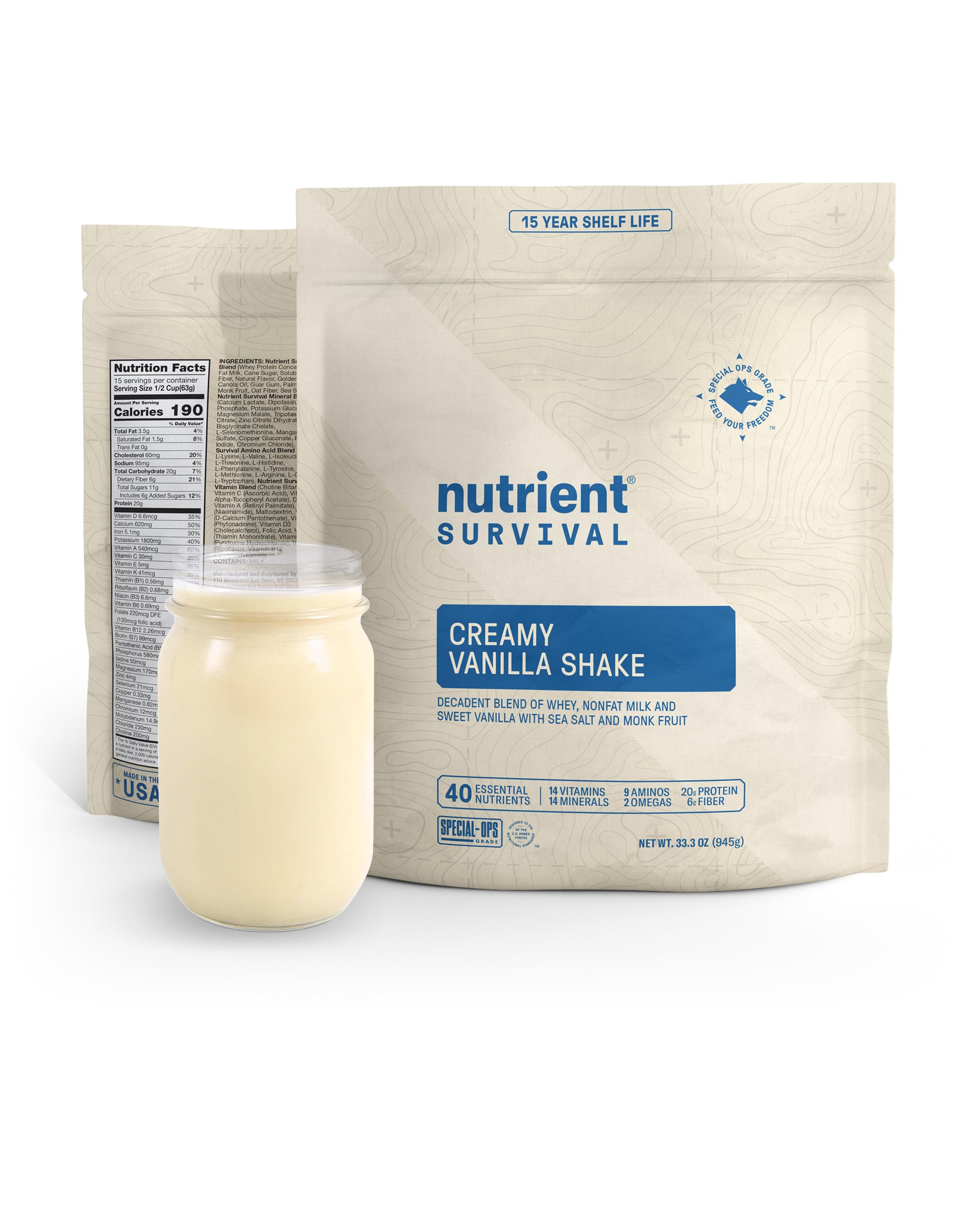 Nutrient SurvivalCreamy Vanilla Protein Shake Meal Replacement