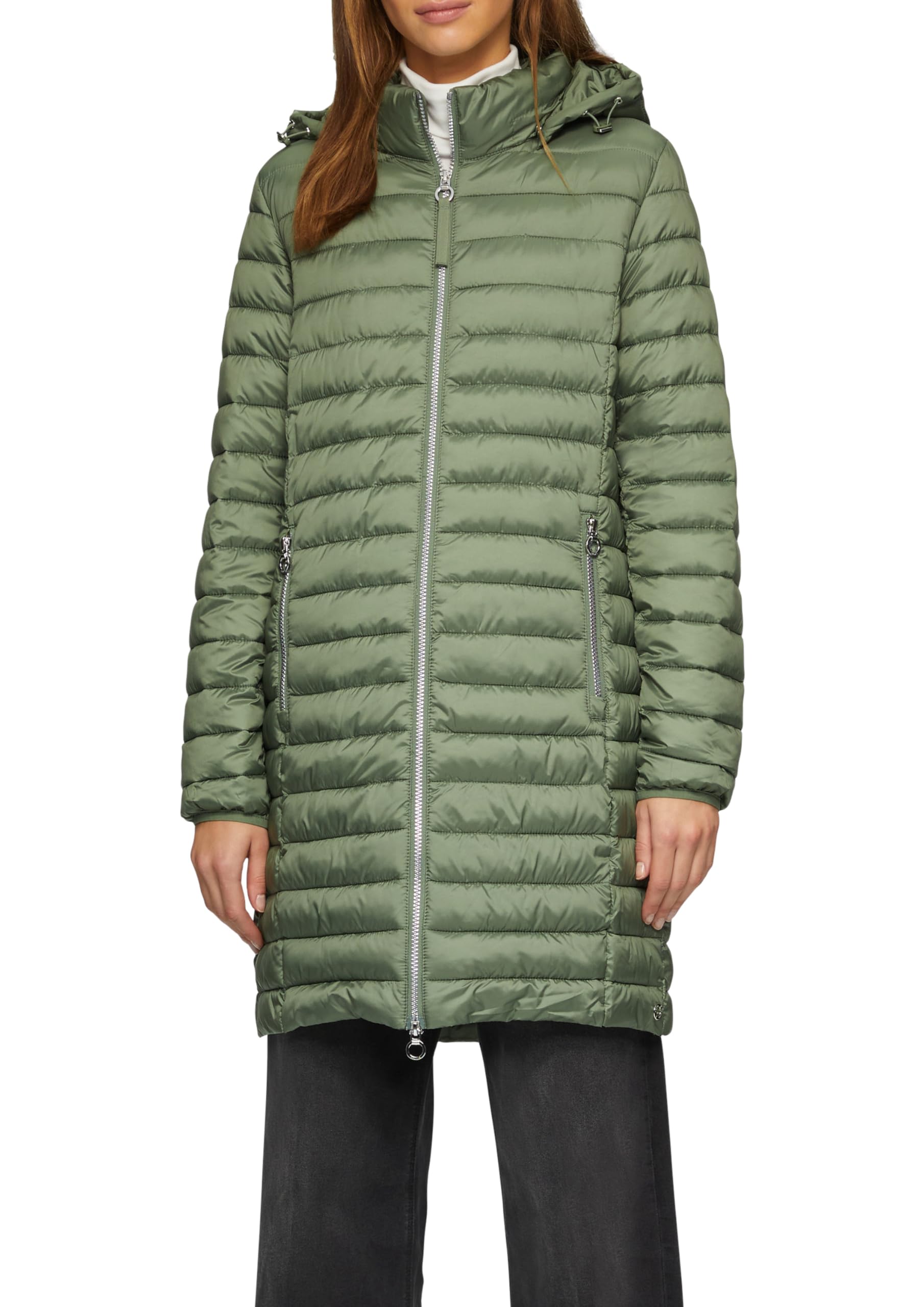 Veste longue matelassée pour femmes en Vert