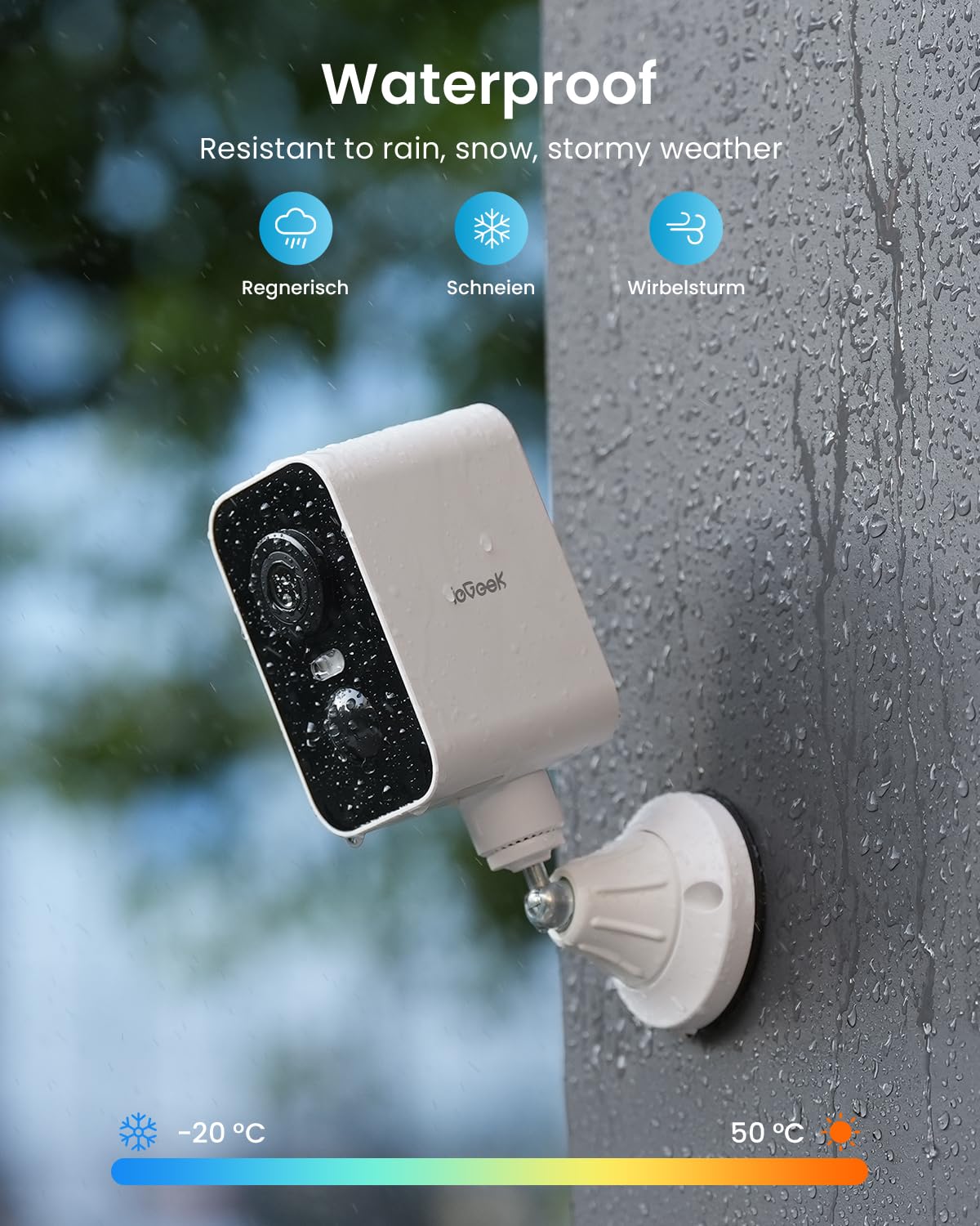 ieGeek 2K Überwachungskamera Aussen Akku – 300° Schwenk & Magnet-Montage | Einfache Installation, 2,4 GHz WLAN Kabellose, PIR-Bewegungserkennung, Farbige Nachtsicht, 2-Wege Audio, Lokaler/Cloud, IP65