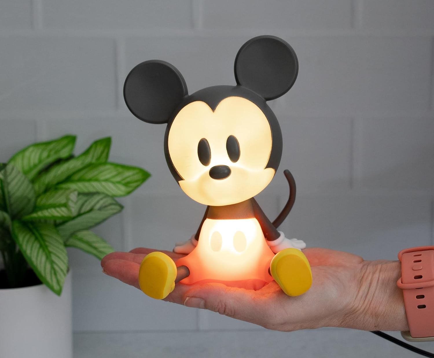 Ukonic Disney Mickey Mouse Figural Mood Light | Nightstand Table Lamp with LED Light for Bedroom, Desk, Living Room | Home Decor Room Essentials, Cute Gifts and Collectibles | 6 Inches Tall