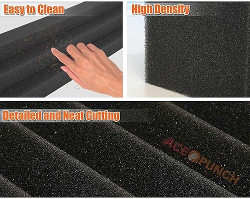 Miniatura 5 de 8 piezas de bloque de espuma de pared de esquina de estudio de cuña acústica negra de 4.7 x 4.7 x 18.8 pulgadas AP1162