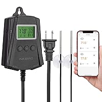 Vista 3 de Inkbird WiFi ITC-308 Termostato de controlador de temperatura digital y termostato de reptil IPT-2CH WiFi controlador de temperatura