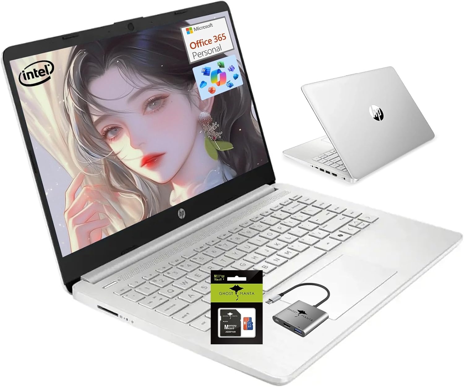 HP 14″ Laptop Computer, 16GB RAM 1.38TB Storage(384GB SSD and 1TB Cloud Storage), Laptops for Business and Student with 1-Year Office 365, Wi-Fi 6, Win11, W/Accessories