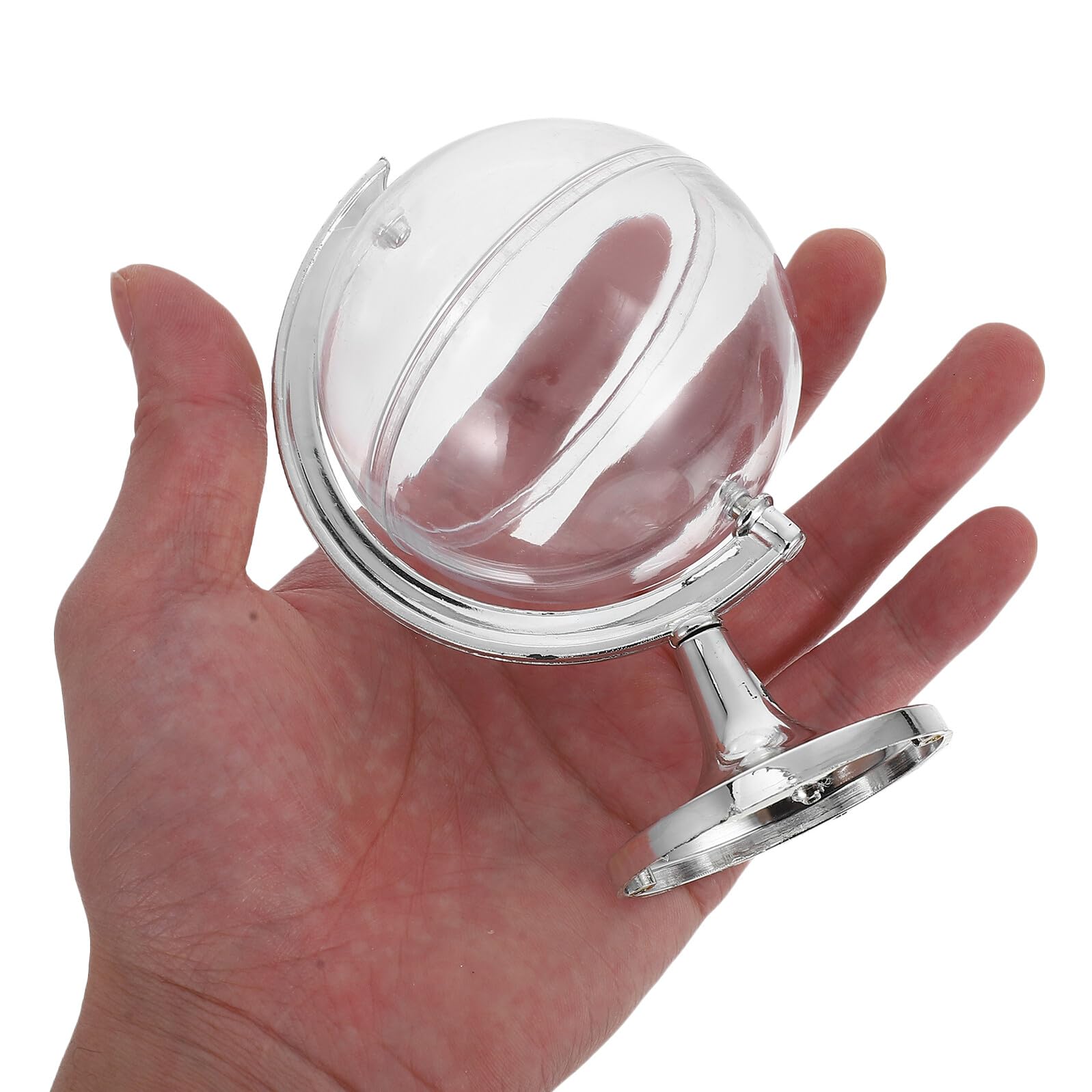 PRETYZOOM 20 Scatole a Forma di Globo Trasparenti Argento per Caramelle, Bomboniere Matrimonio e Feste, Contenitori Piccoli per Imballaggio Dolciumi e Regali Decorativi