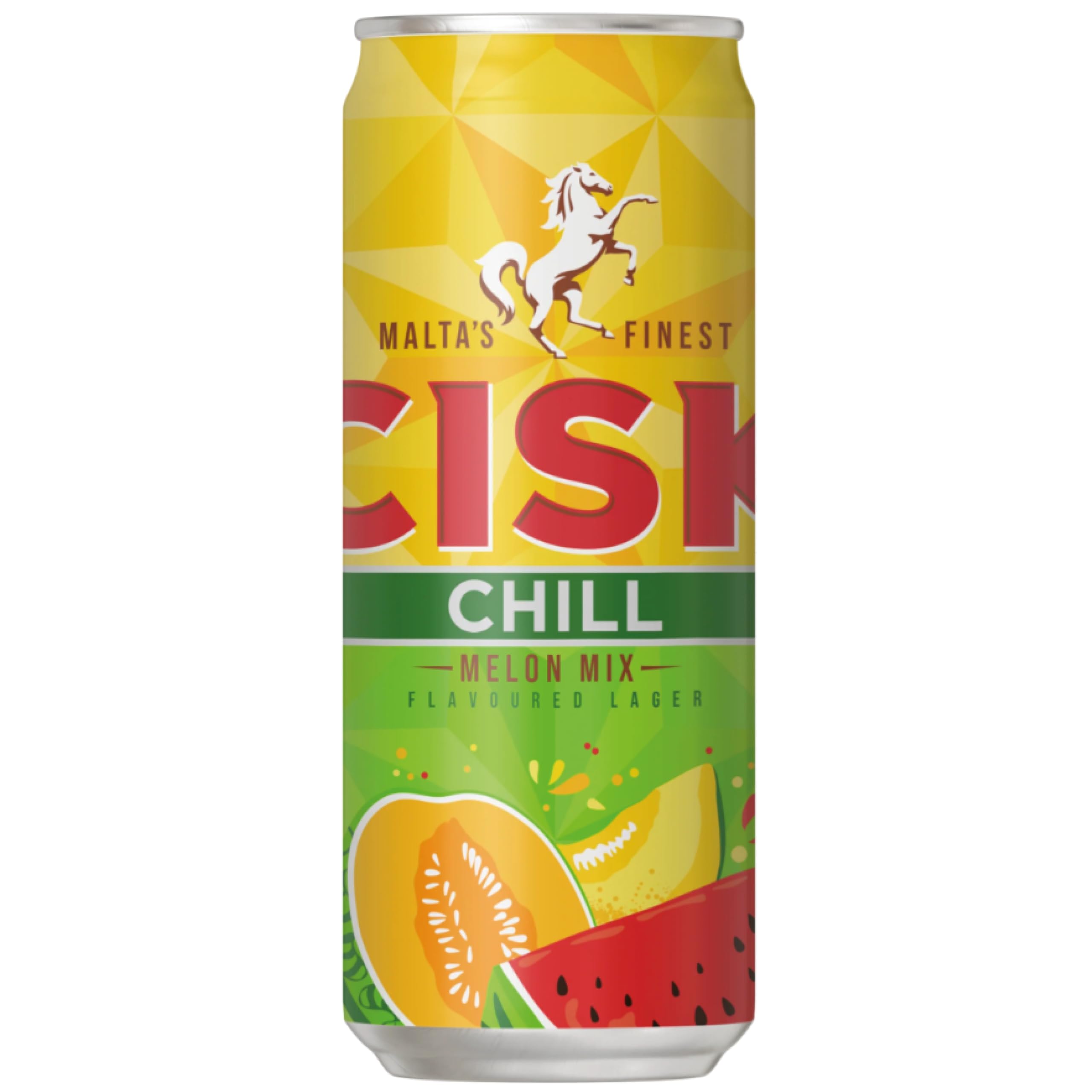 Cisk Chill Melon Mix Flavoured Lager 24 × 330 ml – Sweet Melon Aroma, Refreshingly Fruity Summer Lager – Easy-Drinking, Crisp & Light (4% ABV)
