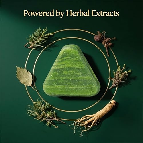 Miniatura 7 de Green Triangle - Barra de champú con hierba Usman - Barra de champú sólido de hoja de ciprés natural para el cuidado natural del cabello a base de