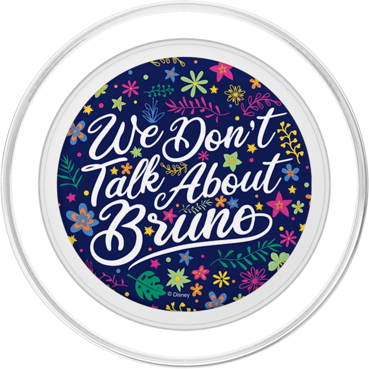 Disney Encanto We Don't Talk About Bruno Floral Text PopSockets MagSafe PopGrip for iPhone