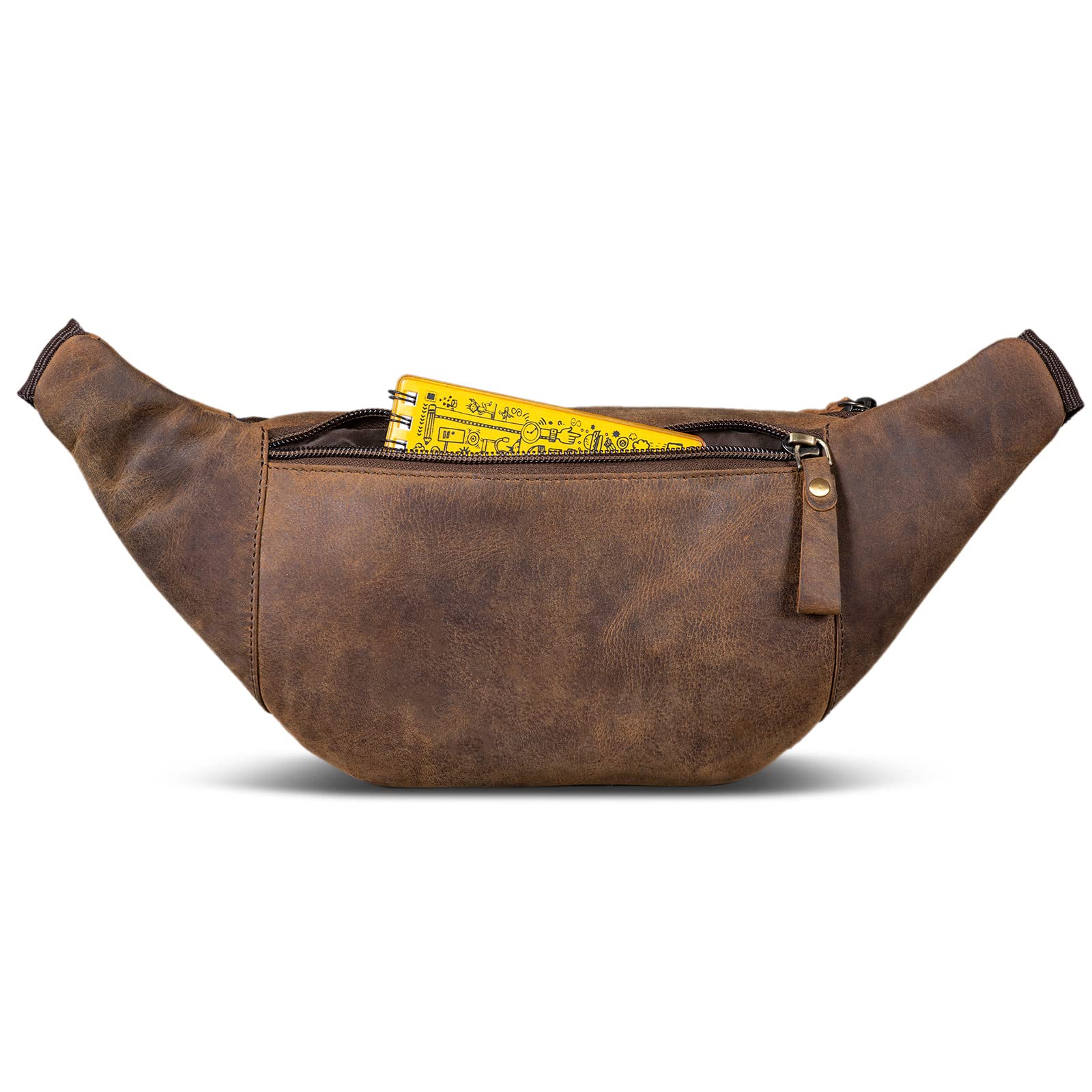Riñonera ROYALZ 'Alabama' riñonera de Cuero para Hombres y Mujeres, Estilo Retro Vintage, riñonera, riñonera Plana