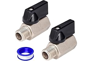 2-Pack 1/4 Inch Brass Mini Ball Valves