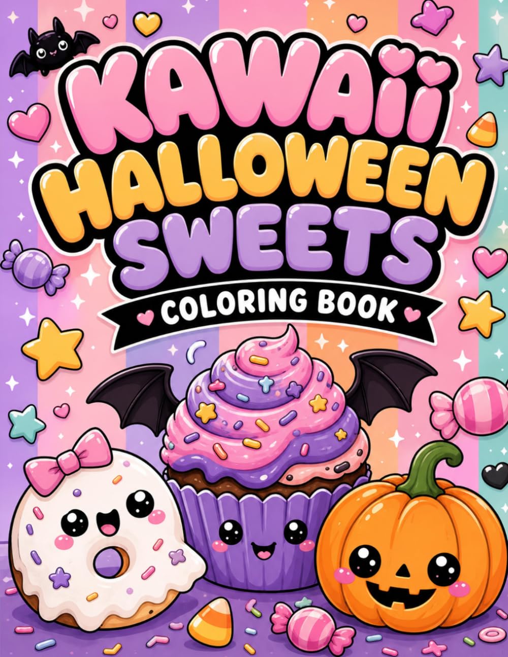 Kawaii Halloween Sweets Coloring Book: Cute and Cozy Spooky Desserts for Relaxing Coloring Fun: Adorable Spooky Desserts, Cute Halloween Treats, and Cozy Kawaii Coloring Pages for Teens and Adults