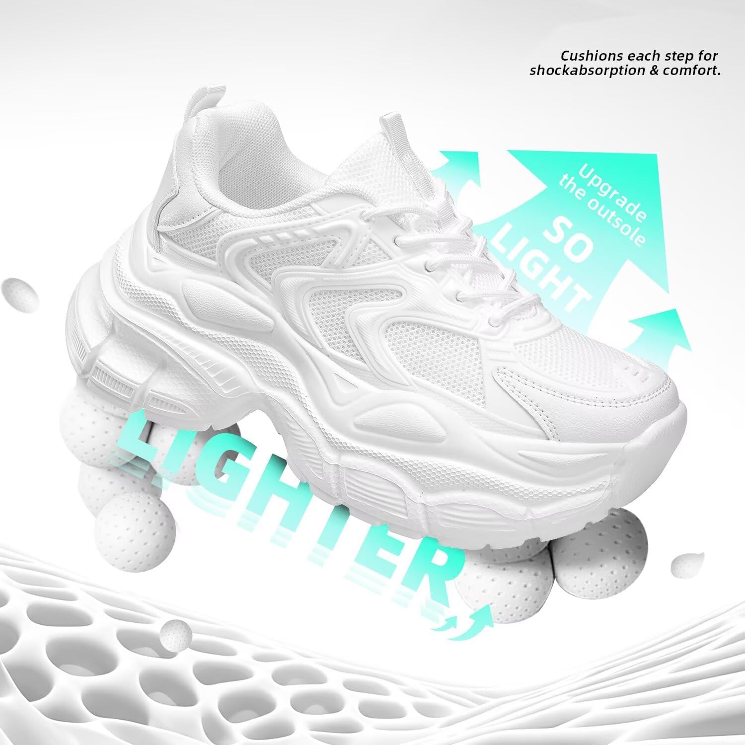 Womems Walking Shoes Running Tennis Fashion Chunky Sneakers Athletic Gym Workout Comfortable Breathable Lightweight - Image 5