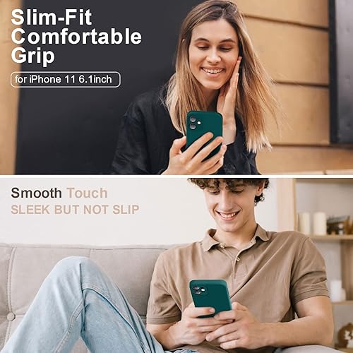 Miniatura 2 de Vooii Funda compatible con iPhone 11, silicona líquida mejorada con bordes planos, protección de cámara, forro de microfibra antiarañazos suave