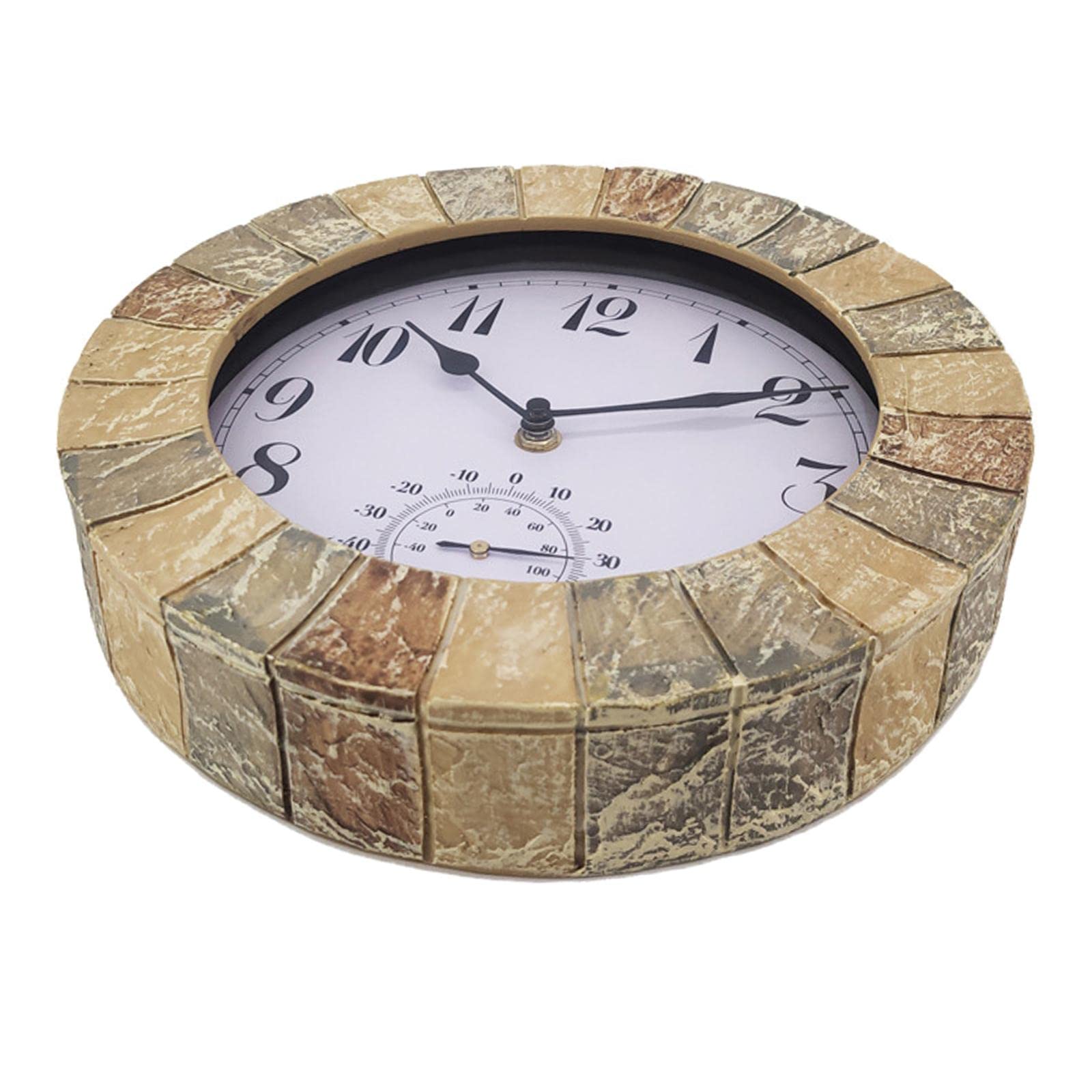 KESOTO Orologio da Parete Multifunzione per Esterni, Impermeabile, con Indicatore di Temperatura E Funzionamento Silenzioso, Ideale per Soggiorno, Casa E STI