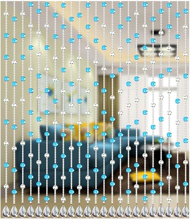OKUOKA Curtains Bead Curtain Crystal Cut Off Entrance Bedroom Living Room 9 Colors 72 Sizes Can Be Customized (Color : H, Size : 90x80cm-30 Roots)