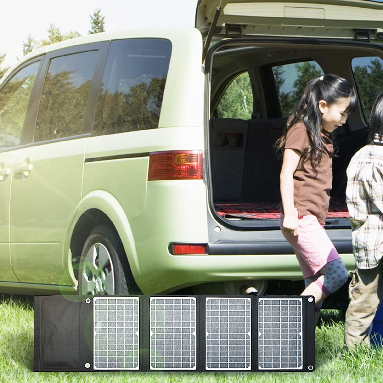 Przenośna ładowarka solarna – wodoodporny składany panel słoneczny do użytku na zewnątrz, ładowarka do smartfonów, tabletów i aparatów