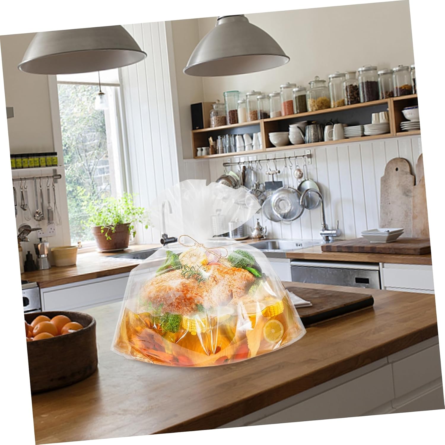 50pcs Reusable Plastic Brine Bags for Turkey Meat Brining Capacity Storage for Vegetables Food for Commercial Use Easy Brining Projects