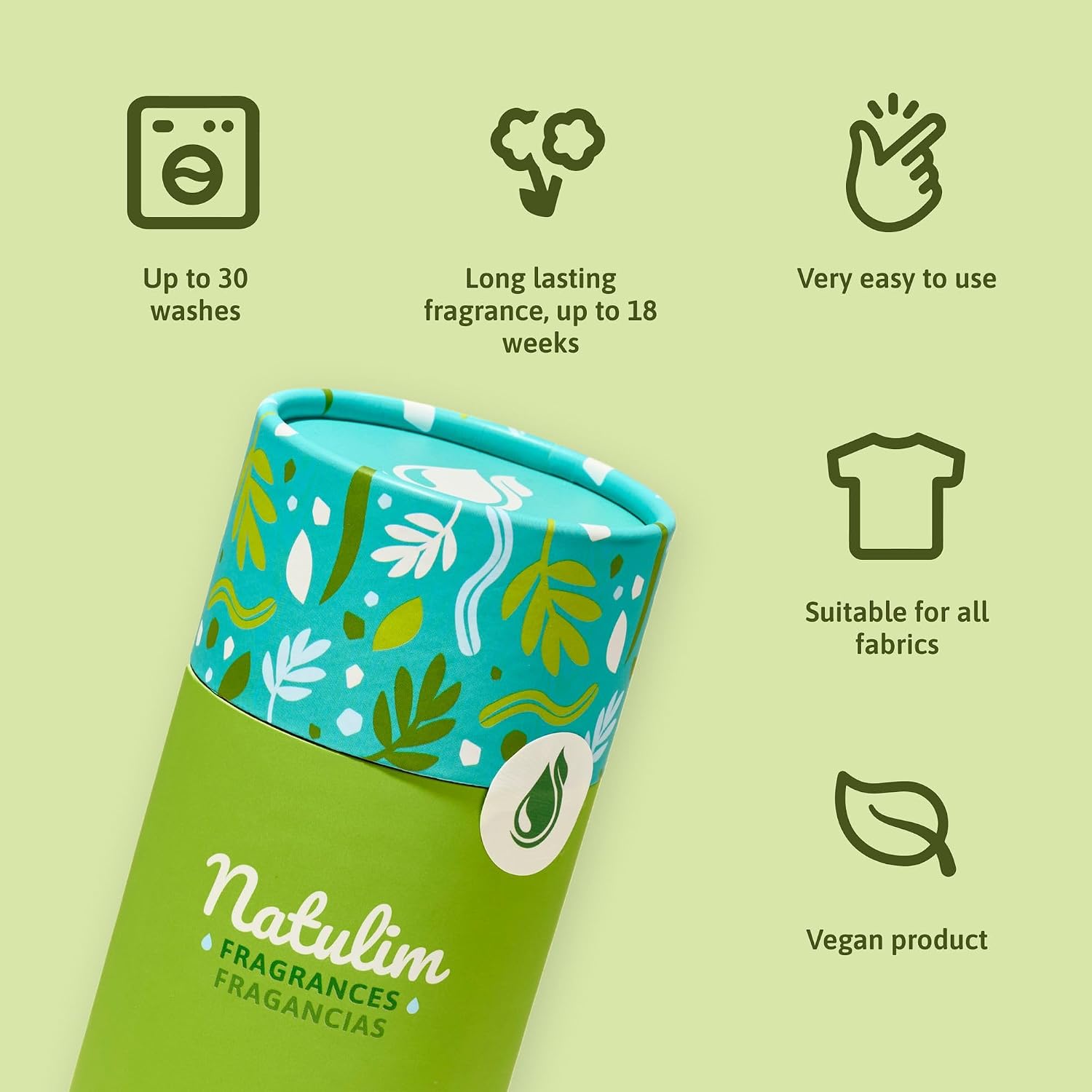Natulim Laundry Scent Booster Beads – 30 Washes – Scented Pearls for Clothes – Long-Lasting In-Wash Fragrance Beads – Natural Odor Eliminator (Aurora Forest)