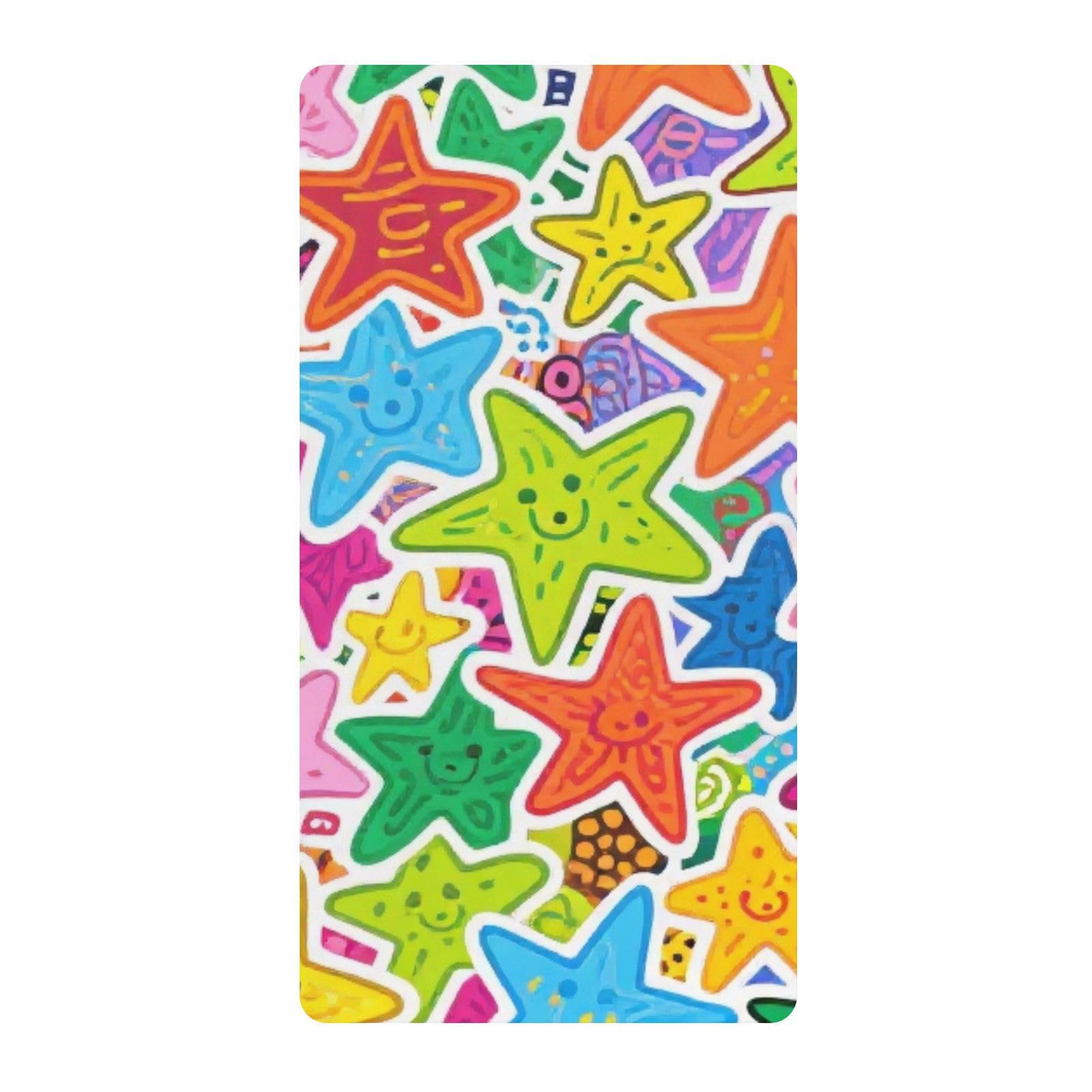 Sábanas de algodón para cuna de bebé con diseño de dibujos animados de estrellas y garabatos, suaves, transpirables, para guardería, 1 paquete de sabanas para cuna