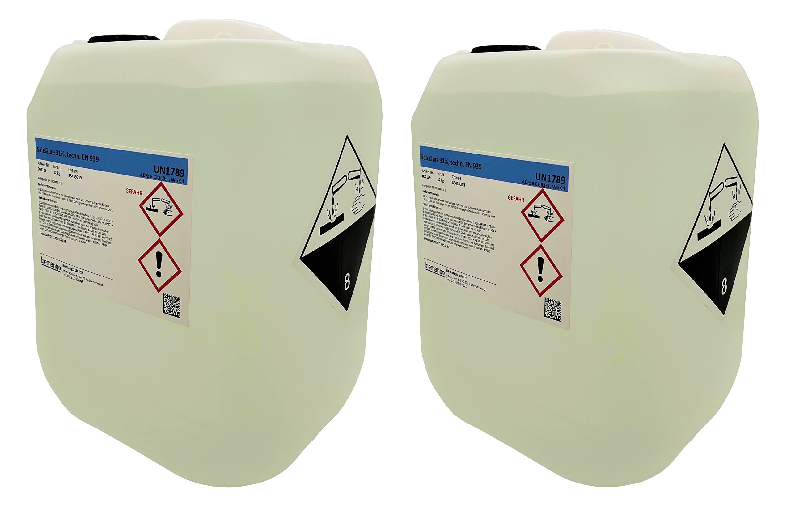 Salzsäure 31% (Chlorwasserstoffsäure), 2x10 Liter (20 L)