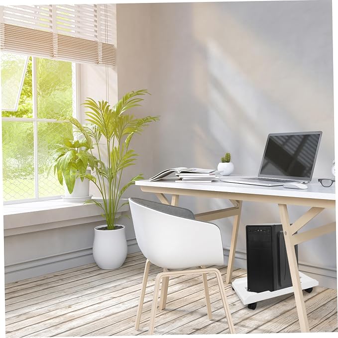Soporte móvil ajustable para torre de PC color blanco miniatura 6