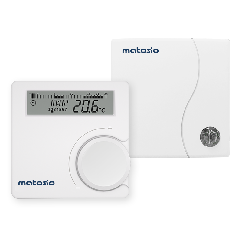 Termostato Wireless TH610 Matosio – Con Ricevitore E Regolazione A Rotella Per Caldaia, Montaggio A Parete